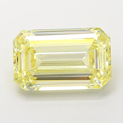 3.06 carat fancy yellow emerald lab grown diamond VS2 clarity