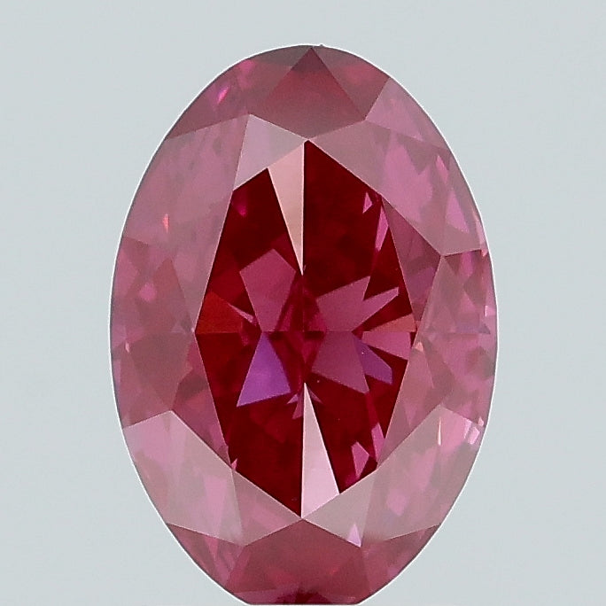 1.52 carat fancy vivid pink oval lab grown diamond VVS2 clarity