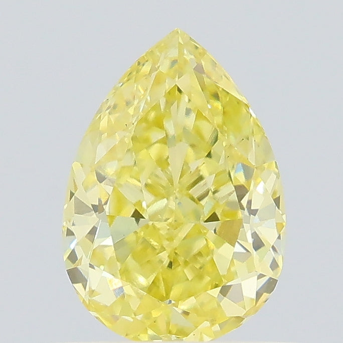 0.73 carat fancy intense yellow pear lab grown diamond VS1 clarity
