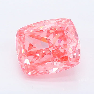 1.07 carat fancy vivid pink cushion lab grown diamond VVS2 clarity