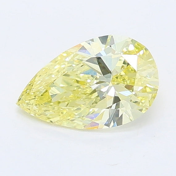 0.53 carat fancy intense yellow pear lab grown diamond VVS2 clarity
