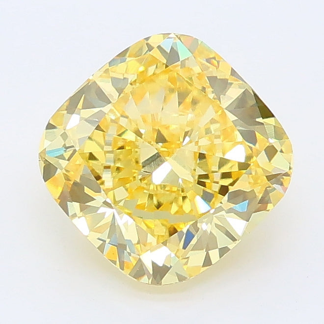 2.07 carat fancy intense yellow cushion lab grown diamond VS1 clarity