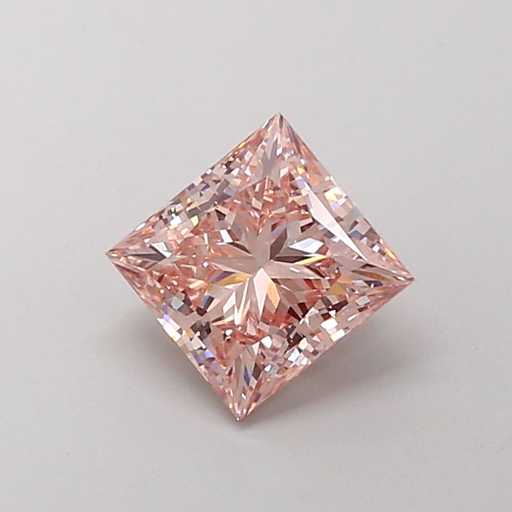 2.04 carat fancy intense pink princess lab grown diamond VS1 clarity
