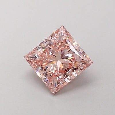 2.04 carat fancy intense pink princess lab grown diamond VS1 clarity