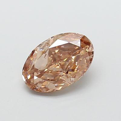 2.05 carat fancy pinkish brown oval lab grown diamond VS1 clarity
