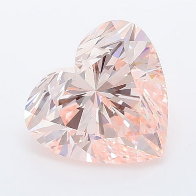 1.97 carat fancy intense pink heart lab grown diamond VVS2 clarity