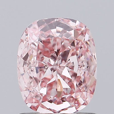 0.97 carat fancy vivid pink cushion lab grown diamond VVS2 clarity