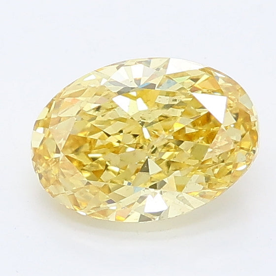1.11 carat fancy yellow oval lab grown diamond VS2 clarity