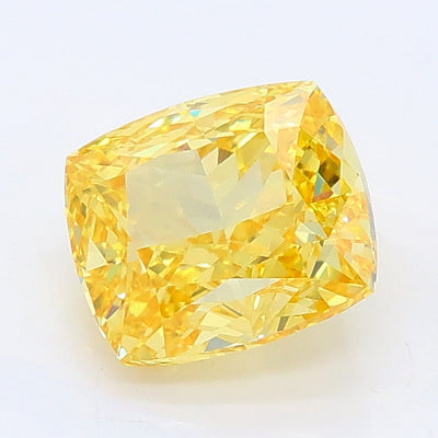 1.54 carat fancy vivid yellow cushion lab grown diamond VVS2 clarity