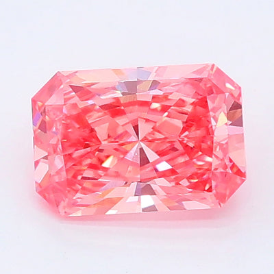 1.08 carat fancy vivid pink radiant lab grown diamond VVS2 clarity