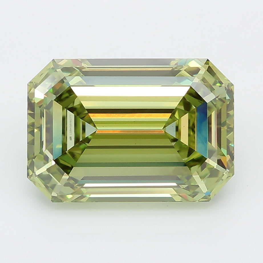 5.08 carat fancy vivid green emerald lab grown diamond VS1 clarity