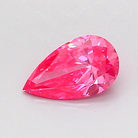 0.43 carat fancy vivid pink pear lab grown diamond VS1 clarity