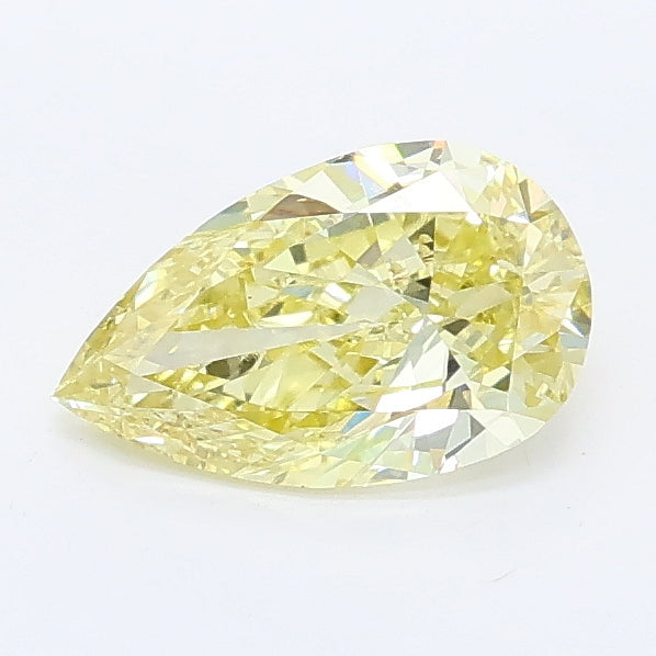 0.72 carat fancy intense yellow pear lab grown diamond VS2 clarity