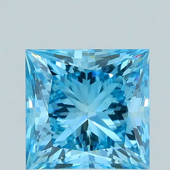 0.89 carat fancy vivid blue princess lab grown diamond VS2 clarity