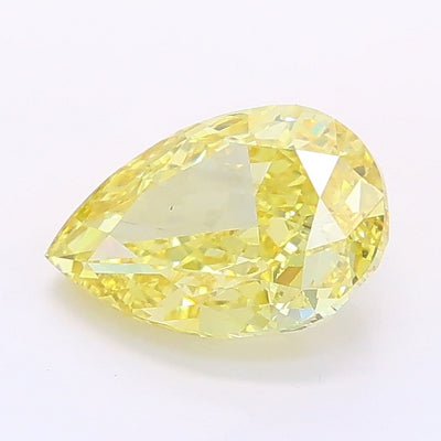 1.03 carat fancy intense yellow pear lab grown diamond VS1 clarity