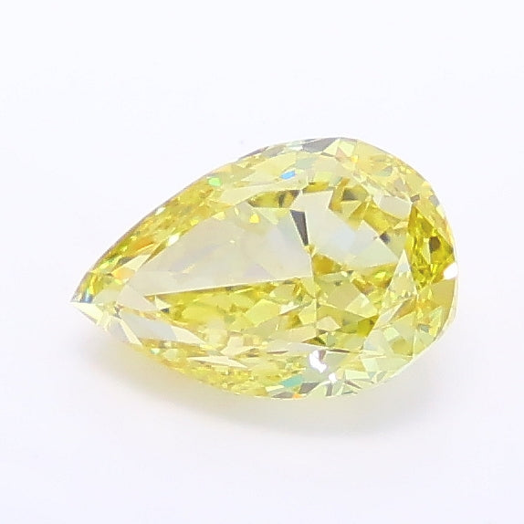 1.01 carat fancy intense yellow pear lab grown diamond VVS2 clarity