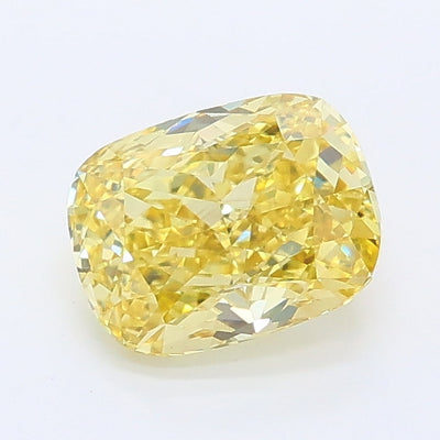 1.02 carat fancy intense yellow cushion lab grown diamond VS1 clarity