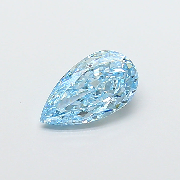 1.31 carat fancy vivid blue pear lab grown diamond VS1 clarity