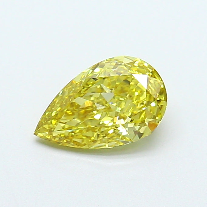 1.05 carat fancy intense yellow pear lab grown diamond VVS2 clarity