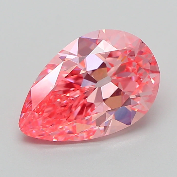 2.16 carat fancy vivid pink pear lab grown diamond VS1 clarity
