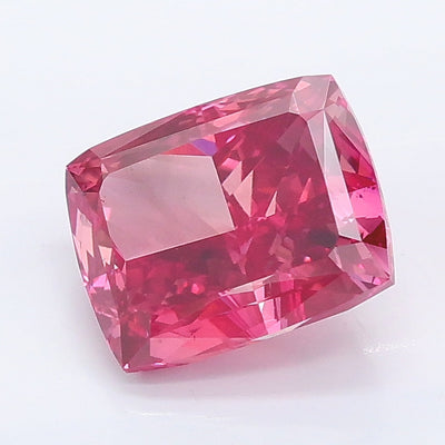 2.02 carat fancy vivid pink cushion lab grown diamond VS2 clarity