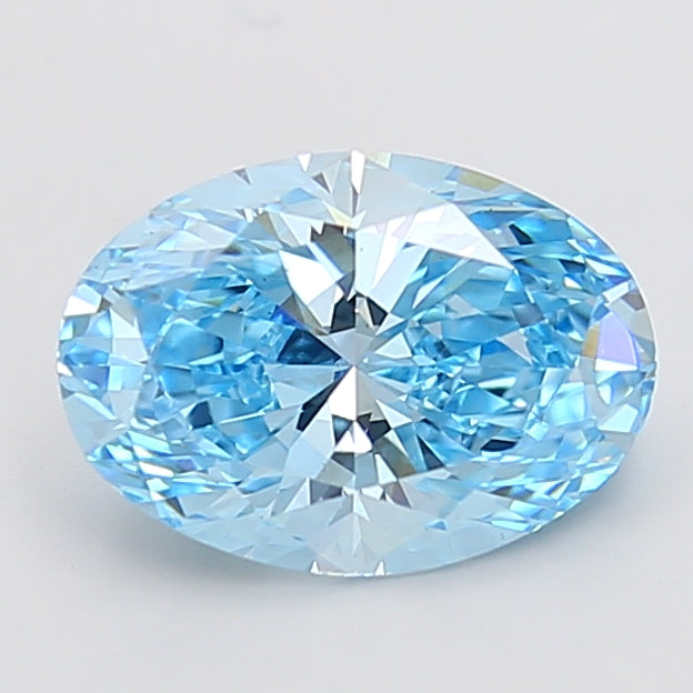 3.00 carat fancy vivid blue oval lab grown diamond VS1 clarity