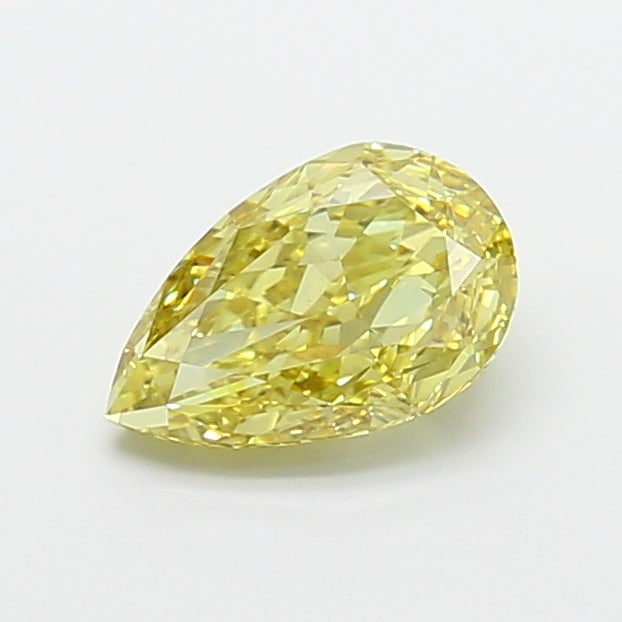 2.06 carat fancy intense yellow pear lab grown diamond VVS2 clarity