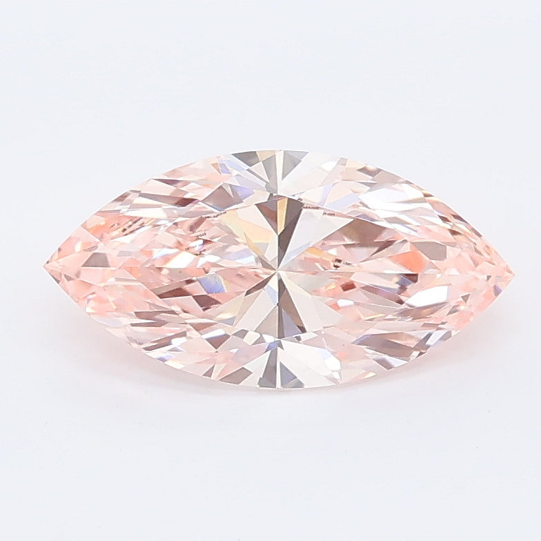 1.24 carat fancy vivid pink marquise lab grown diamond VS1 clarity
