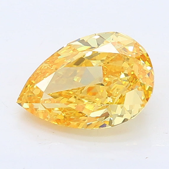 1.01 carat fancy intense yellow pear lab grown diamond VS1 clarity