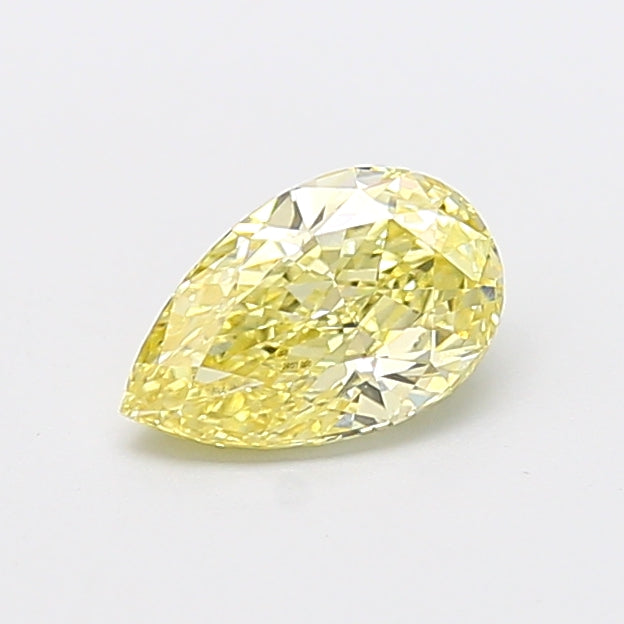 1.11 carat fancy intense yellow pear lab grown diamond VVS2 clarity