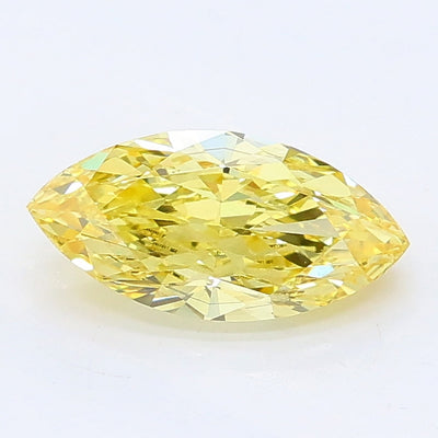 1.00 carat fancy intense yellow marquise lab grown diamond VS2 clarity