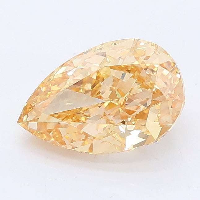 1.62 carat fancy yellow orange pear lab grown diamond VVS2 clarity