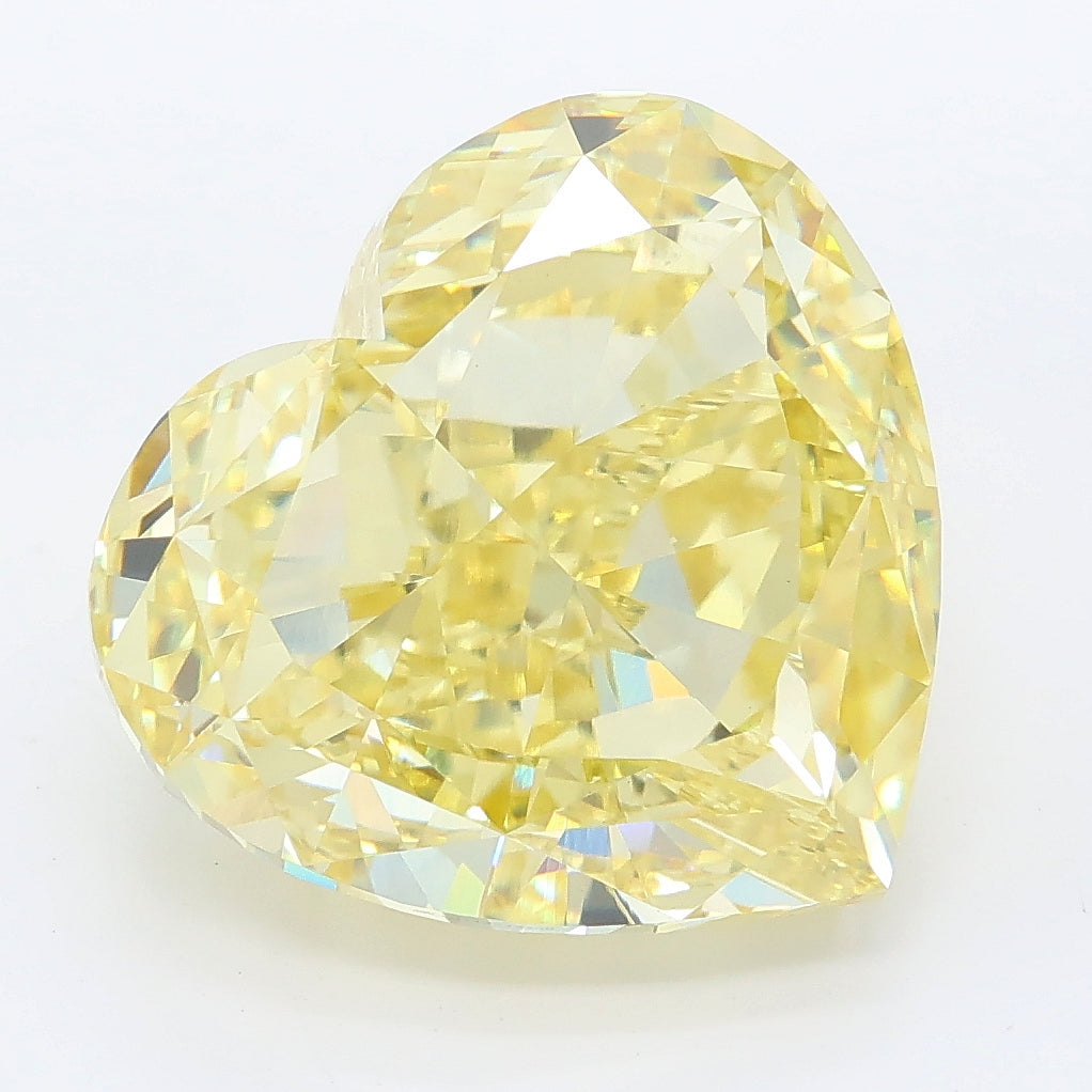 10.26 carat fancy intense yellow heart lab grown diamond VVS2 clarity