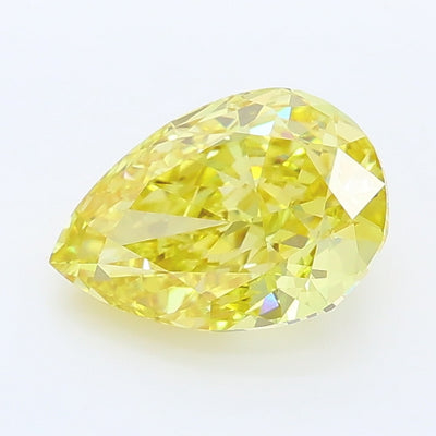 1.44 carat fancy intense yellow pear lab grown diamond VVS2 clarity