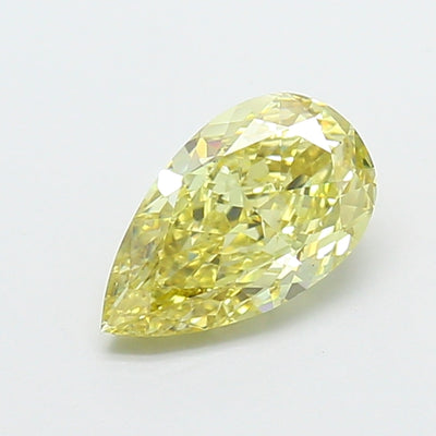 1.02 carat fancy intense yellow pear lab grown diamond VS1 clarity