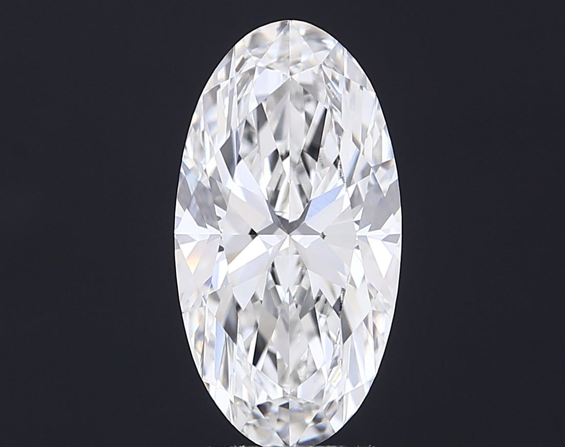 4.02 carat moval lab grown diamond F color VVS2 clarity