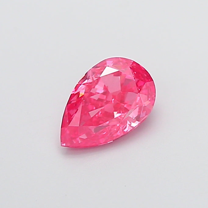 1.24 carat fancy vivid pink pear lab grown diamond VVS2 clarity