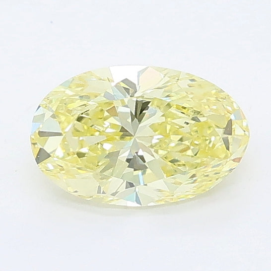 0.72 carat fancy intense yellow oval lab grown diamond VS2 clarity