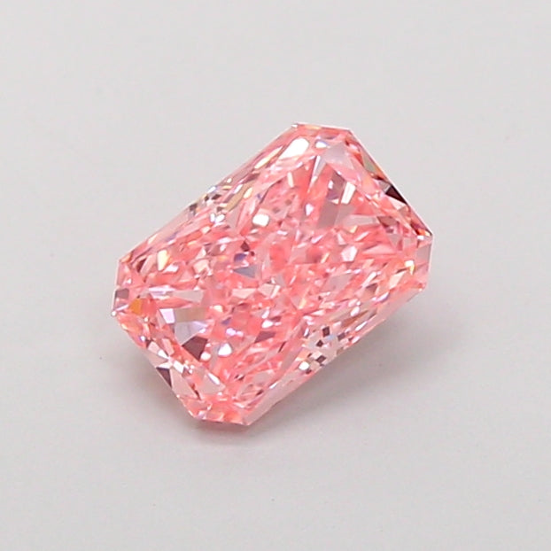 4.14 carat fancy vivid pink asscher lab grown diamond VS2 clarity