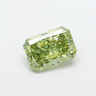 1.53 carat fancy vivid green radiant lab grown diamond VS2 clarity