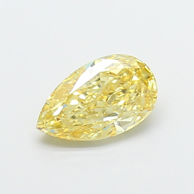 1.01 carat fancy intense yellow pear lab grown diamond VVS2 clarity