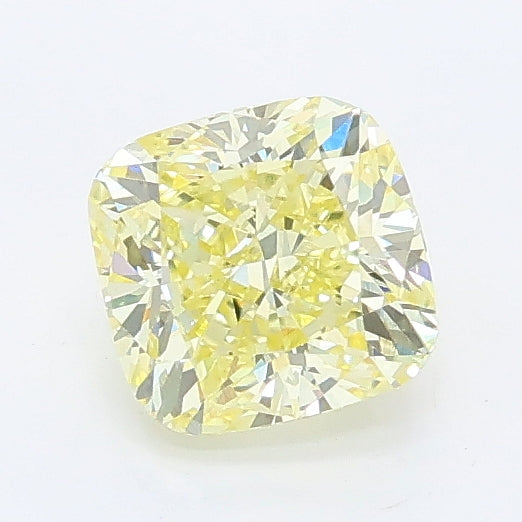0.83 carat fancy light yellow cushion lab grown diamond VS1 clarity