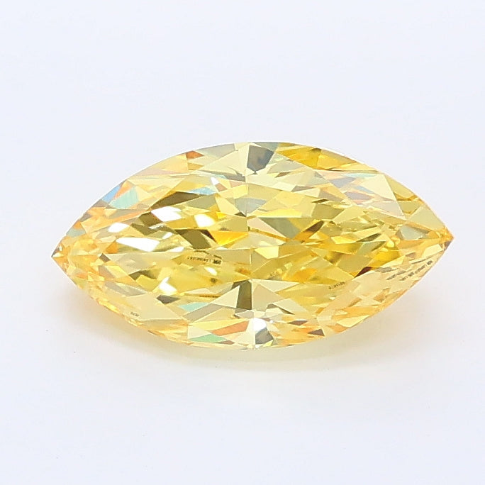 1.01 carat fancy intense yellow marquise lab grown diamond VVS2 clarity