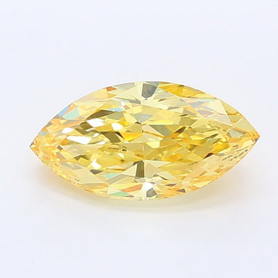 1.01 carat fancy intense yellow marquise lab grown diamond VVS2 clarity