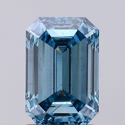 1.50 carat fancy vivid blue emerald lab grown diamond SI1 clarity