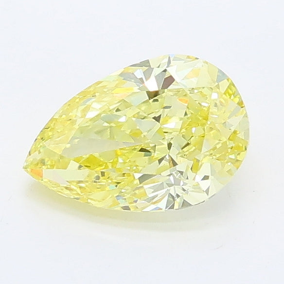 0.99 carat fancy intense yellow pear lab grown diamond VS1 clarity