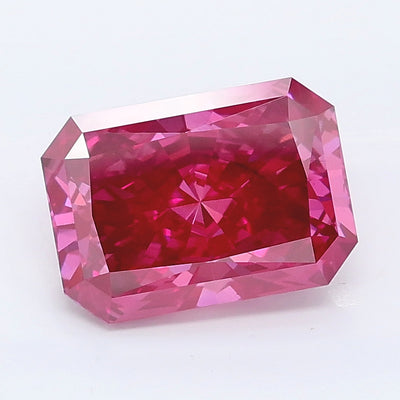 2.30 carat fancy vivid pink radiant lab grown diamond VS2 clarity