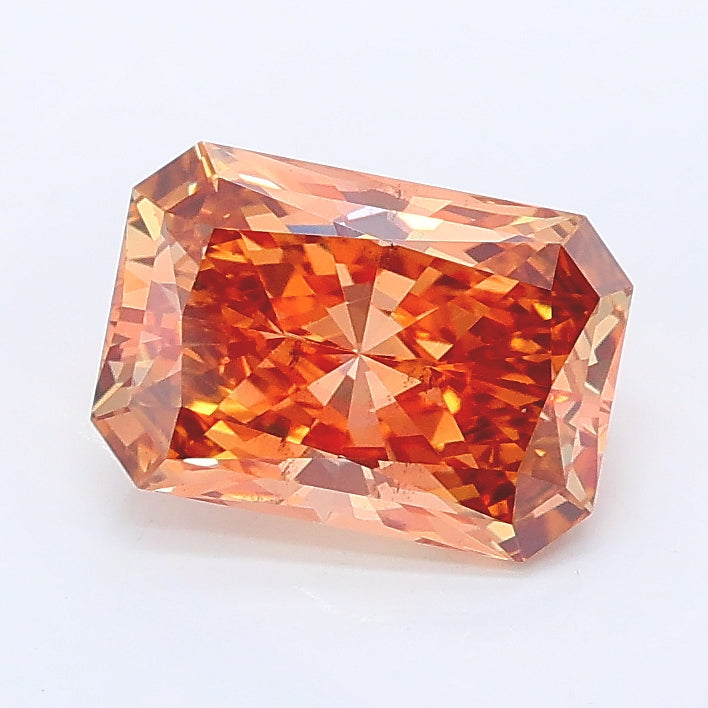 1.52 carat fancy yellowish brown radiant lab grown diamond VS2 clarity