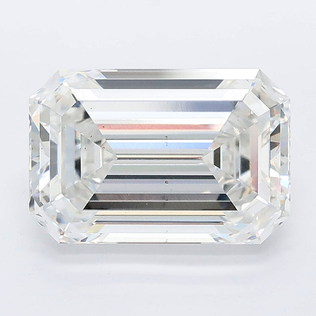 3.53 carat emerald lab grown diamond F color VS2 clarity