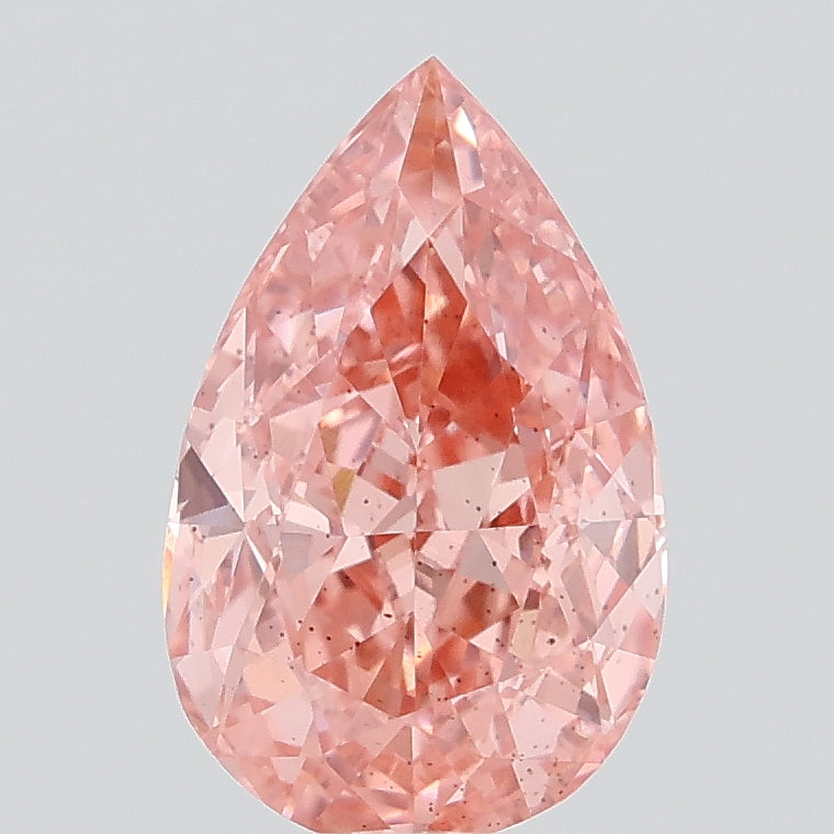 0.87 carat fancy vivid pink pear lab grown diamond SI1 clarity